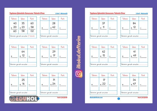 Toplama İşleminin Sonucunu Tahmin Etme