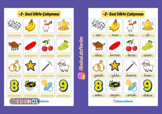 Z Sesi Görsel Dikte Çalışması