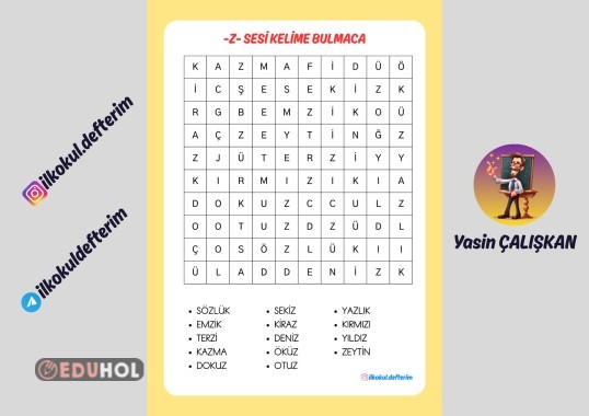 Z Sesi Kelime Bulmaca Etkinliği