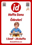 1.Sınıf Hafta Sonu Ödevleri - 29.Hafta