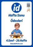 4.Sınıf Hafta Sonu Ödevleri - 29.Hafta