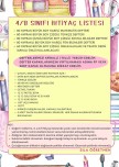 4.SINIF İHTİYAÇ LİSTESİ