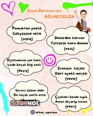 İLKOKULA YÖNELİK BİLMECELER