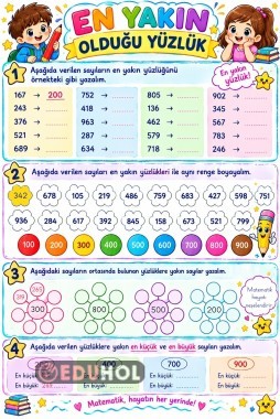 3.Sınıf - 3 Basamaklı Sayılarda Yüzlük Yuvarlama
