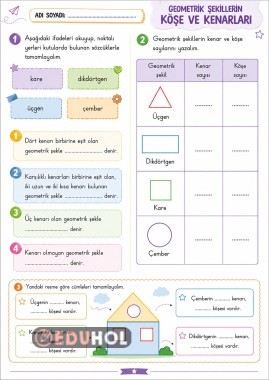 Geometrik şekiller köşe ve kenar sayıları