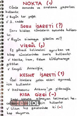 NOKTALAMA İŞARETİ DEFTER NOTU