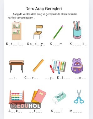 OKUL ARAÇ GEREÇLERİ - 1 .SINIF