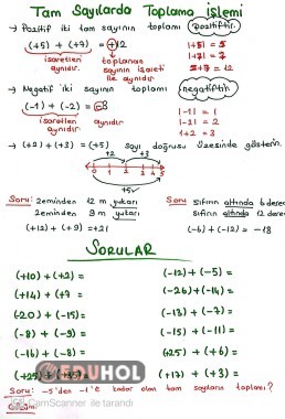TAM SAYILARDA TOPLAMA İŞLEMİ