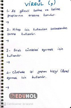 Virgül kullanım alanları