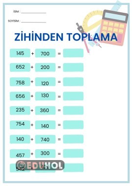 ZİHİNDEN TOPLAMA