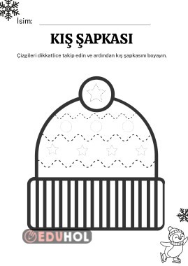 Çizgi birleştirme kış şapkası