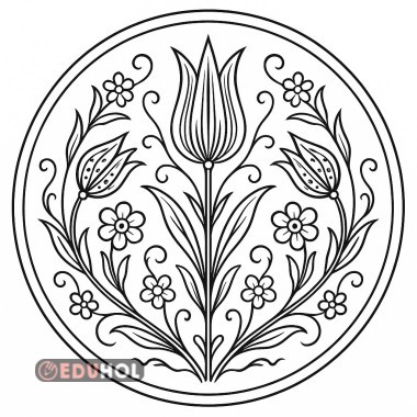 Lale çini boyama sayfası