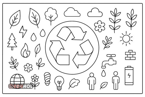 Sıfır Atık Günlüğü metni boyama sayfası