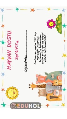 Hayvanları koruma günü sertifika