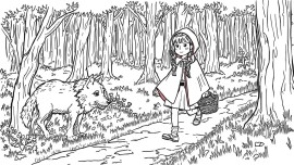Kırmızı başlıklı kız boyama