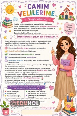 1. SINIF İÇİN VELİ MEKTUBU