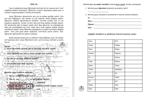 YENİ YIL okuma anlama metni