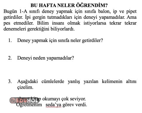 Haftalık Değerlendirme 30 Nisan