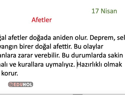 Haftalık Ödev 13-17 nisan