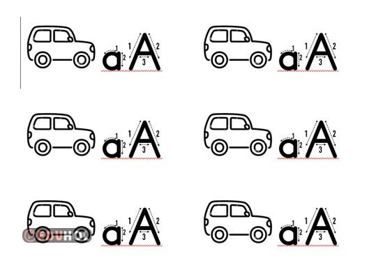 a harfi yazımı ve görseli, boyamalı