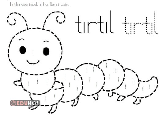 ıharfi yazımı, tırtıl görseli