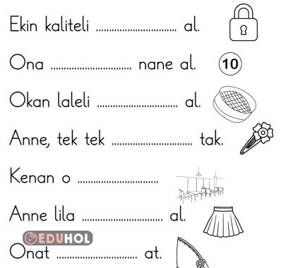 k harfi görsellere bakarak cümle tamamla, boya