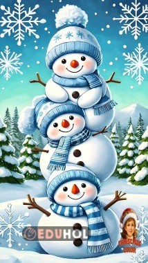 sevimli kardan adamlar pano görseli