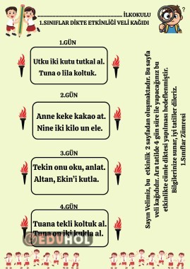 Cümle dikte kağıdı öğrenci için 2
