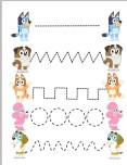 trace the line with bluey and her friends