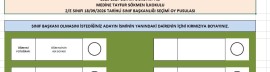 SINIF BAŞKANLIĞI OY PUSULASI