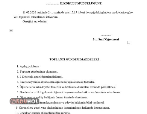 2.SINIF 2.DÖNEM VELİ TOPLANTI TUTANAĞI