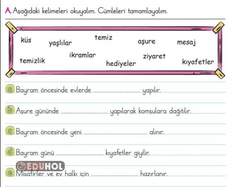 2.SINIF HAYAT BİLGİSİ BAYRAMLARIMIZLA GURURLUYUZ ETKİNLİK