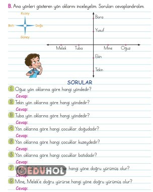 2.SINIF HAYAT BİLGİSİ DOĞAYI GÖZLEMLERİM YÖNÜMÜ BULURUM ETKİNLİĞİ