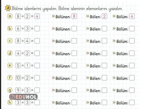 2.SINIF MATEMATİK BÖLME İŞLEMİNİN ELEMANLARI