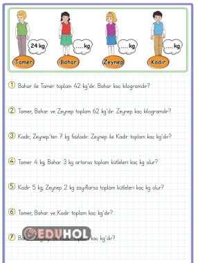 2.SINIF MATEMATİK KİLOGRAMIN KULLANILDIĞI YERLER