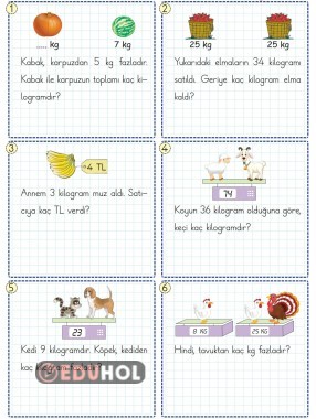 2.SINIF MATEMATİK KÜTLE ÖLÇÜSÜ PROBLEMLER ETKİNLİK