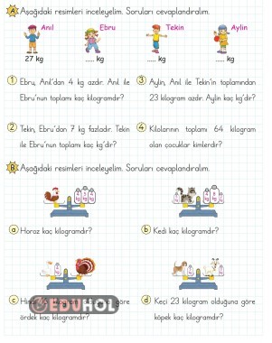 2.SINIF MATEMATİK KÜTLE ÖLÇÜSÜ PROBLEMLERİ ETKİNLİK