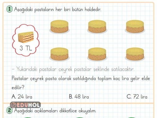 2.SINIF MATEMATİK PARALARIMIZ VE KESİRLER YENİ NESİL SORULAR