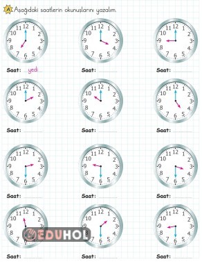 2.SINIF MATEMATİK ZAMAN ÖLÇME BİRİMLERİNİ OKUYABİLME VE YAZABİLME