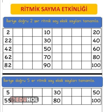 2.SINIF RİTMİK SAYMA ETKİNLİĞİ