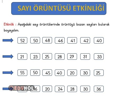 2.SINIF SAYI ÖRÜNTÜSÜNÜ BOZAN SAYI ETKİNLİĞİ