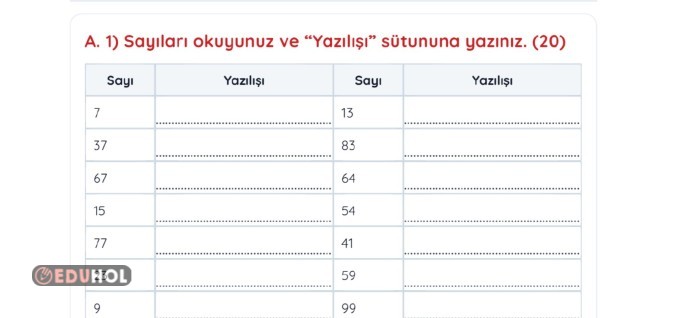 2.SINIF SAYILARI OKUMA YAZMA ÖNCEKİ SONRAKİ ARADAKİ SAYIYI YAZMA