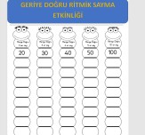 2.SINIF GERİYE DOĞRU RİTMİK SAYMA ETKİNLİĞİ