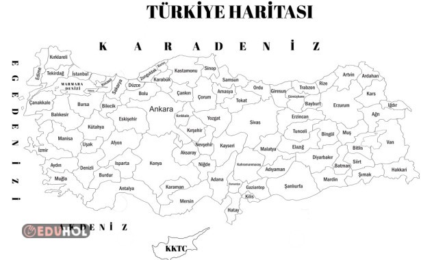 TÜRKİYE HARİTASI RENKSİZ