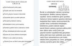 4.HARF GRUBU(Ç-B-G-C-Ş) DİKTE METNİ VE CÜMLELERİ