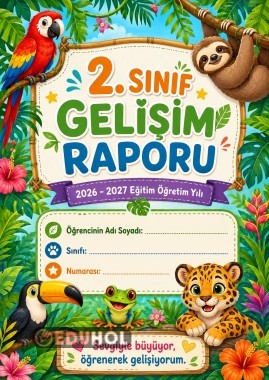 2. Sınıf gelişim raporu kapakları