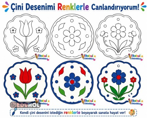 Çini deseni boyama sayfası
