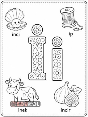 İ sesi mandala boyama