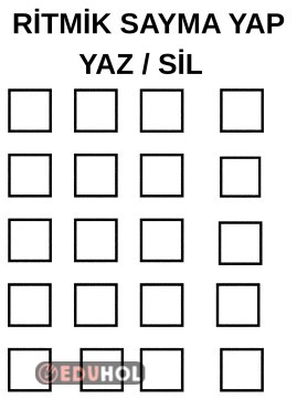 Ritmik  sayma yaz sil şablonu