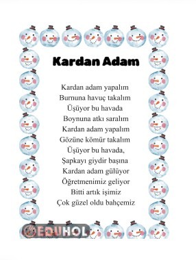 Kardan Adam Şarkısı Çalışması Müzik Öğretimi